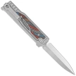 Nóż grawitacyjny Reate EXO-M OTF Gravity D/E Bead Blasted Titanium/Damascus MultiColor G10, Satin Elmax