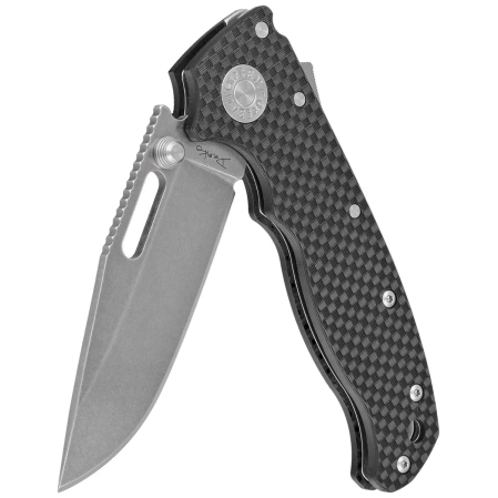 Nóż składany Demko AD20.5 Clip Point Carbon Fiber, Stonewashed CPM 20CV by Andrew Demko (205-20CV-CARBON-CP)