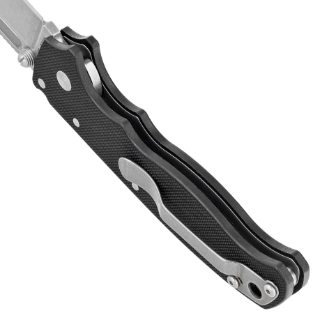 Demko AD20.5 Clip Point Knife Black Peel Ply G10, Stonewashed D2 by Andrew Demko (205-D2-BLKPPG10-CP)