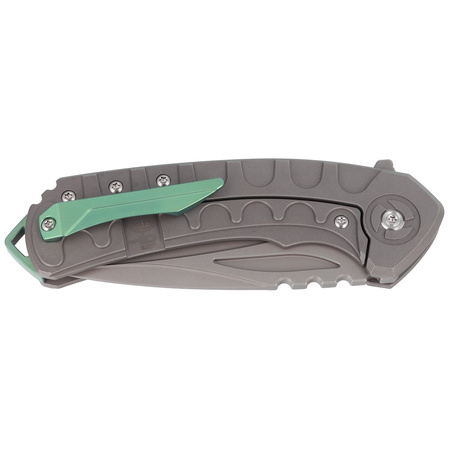 Bestech Buwaya Grey Titanium, Dark Bead Blast Stonewashed M390 by Kombou Knife (BT2203B)