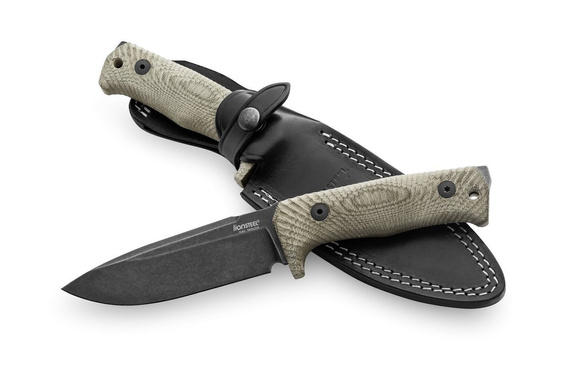 Nóż LionSteel Tactical Green Canvas Micarta, PVD / Stone Washed Niolox by Molletta (T5B CVG)