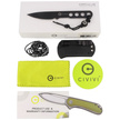 Civivi Knife Circulus Naked Stainless Steel, Black Stonewashed 10Cr15CoMoV by Ostap Hel (C22012-1)