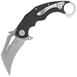 Nóż składany Kubey Wrath Black G10, Beadblasted 14C26N by MUZI Design (KU261A)