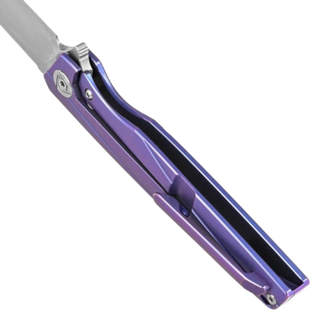 Nóż składany RikeKnife 803CH Blue Titanium/Carbon Fiber, Satin M390 by Richard Wu (RK803CH-B)