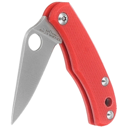 Spyderco Bug Knife Red G10, Satin 12C27 (C133GRDP)