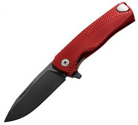 LionSteel ROK Knife Red Aluminum, Black M390 by Molletta (ROK A RB)