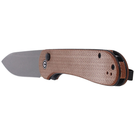 CIVIVI Knife Elementum Button Lock Brown Micarta, Gray Stonewashed (C2103D)
