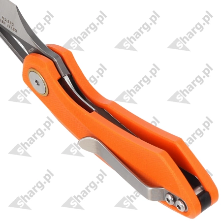 Bestech Bihai Orange G10, Grey DLC Stonewashed/Satin 14C28N by Ostap Hel Knife (BG53B-2)