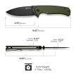 Sencut Skarnax Knife OD Green G10, Black 9Cr18MoV (S24025-2)