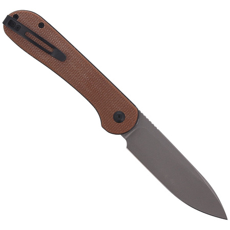 CIVIVI Knife Elementum Button Lock Brown Micarta, Gray Stonewashed (C2103D)