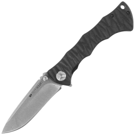 Tecnocut TCN6520BC-SSW Knife - Black G10, Stonewashed 440