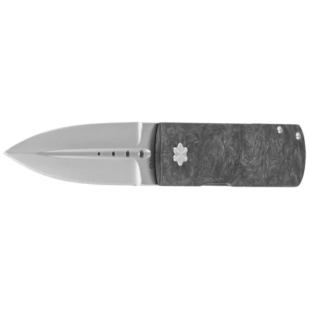 Maserin Daga Black/Silver FatCarbon, Satin Elmax by Attilio Morotti Knife (372/N)