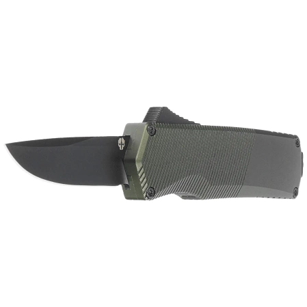 Tekto A5 Spry Mini D/P OD Green Aluminum OTF Knife, Black CPM S35VN
