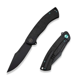Nóż składany WeKnife Essential Knight Etched Black Titanium, Black Stonewashed M390 by Jason Knight (WE24003-2)