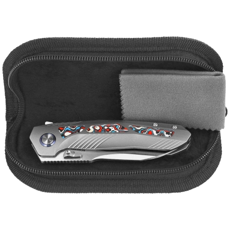 Nóż składany Remette Kestrel Gray Titanium/Multicolored Carbon Fiber, Satin CPM S35VN (RTPO-B)