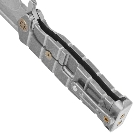 Nóż składany Medford USMC FF Tumbled Titanium, Bronze HW, Std Clip, Tumbled S90V by Greg Medford (MK2049TQ-01TM-T1CS-PT)