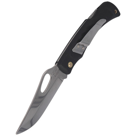 Mikov Crocodile Black ABS Folding Knife, Mirror Finish with Clip (243-NH-1/B BLACK/CLIP)