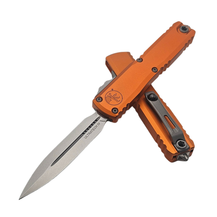 Microtech Ultratech Gen IV D/E OTF Knife Orange Aluminum, Apocalyptic M390MK by Tony Marfione (11224-10APOR)