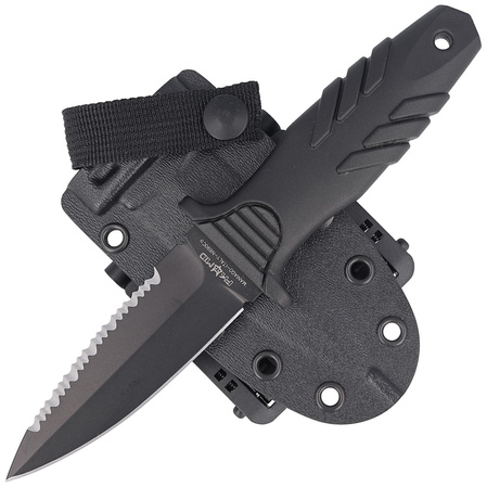 Nóż nurkowy Fox Tactical Elementum Dagger S/E Black PP/TPE Knife, Black Idroglider P/S N690Co (FX-647 S)