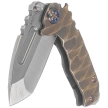 Medford Micro Praetorian T Tanto, Bronze ''Predator'' Titanium, Flm HW, Brsh/Flm Clip, Tumbled S45VN by Greg Medford (MK0084TT-36A1-TFCF-BN)