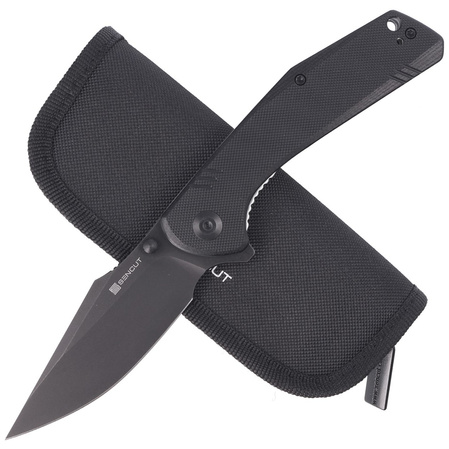 Sencut Knife Actium Black G10, Black Stonewashed D2 (SA02C)
