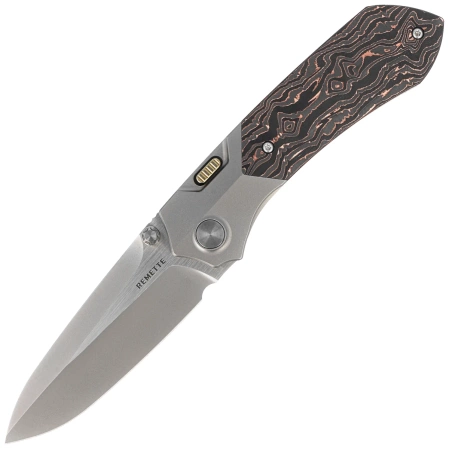 Nóż składany Remette RT-Meteor Gray Titanium/Copper Carbon Fiber, Pearlescent M390 (RTPT-D)