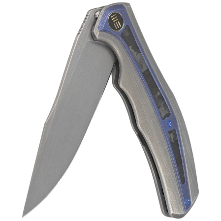 Nóż składany WE Knife Zonda Gray Hand Rubbed Titanium / Marble Carbon Fiber, Gray Hand Rubbed CPM 20CV by Kellen Bogardus (WE22016-4)