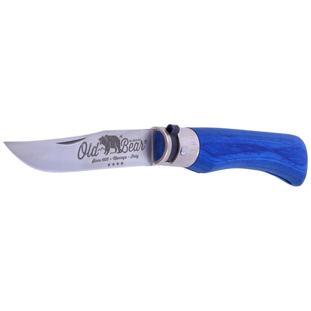 Nóż Antonini Old Bear Laminated Blue Wood, Satin Stainless (9307/21_MBK)