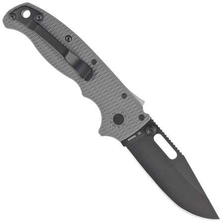 Demko AD20.5 Clip Point Knife Grey Grivory, Black DLC D2 by Andrew Demko (205-D2-CP-DLC)