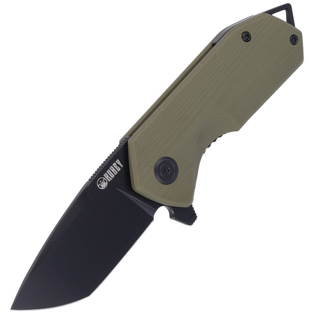 Kubey Knife Campe, Green G10, Dark Stonewashed D2 (KU203H)