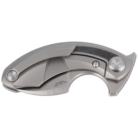 Bestech Strelit Grey Titanium/ Marbled Carbon Fiber, Satin/Stonewashed M390 by Ostap Hel Knife (BT2103M)