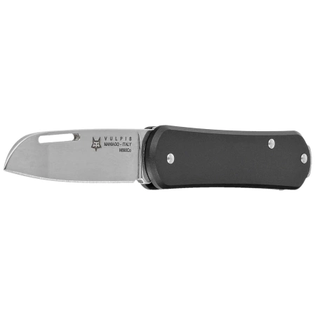 Fox Vulpis Black Aluminium, Polished N690Co Pocket Knife (FX-VP108 BK)