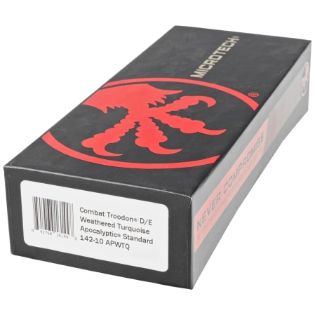 Nóż automatyczny OTF Microtech Combat Troodon D/E Weathered Turquoise Aluminium, Apocalyptic M390 by Tony Marfione  (142-10APWTQ)