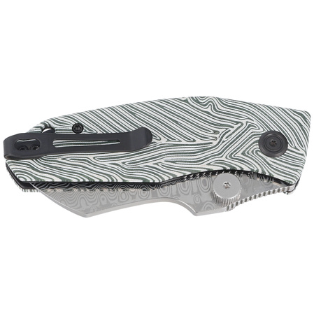 Nóż składany Kubey Knife Monsterdog White/Green G10, Damascus by Dmitry Osarenko (KU337E)