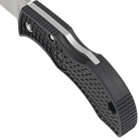 Spyderco Manbug Leaf Black Lightweight FRN, Satin Plain VG-10 by Sal Glesser (MBKLFP)