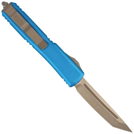 Microtech Ultratech T/E OTF Knife Blue Aluminum, Bronzed M390 by Tony Marfione (123-13BL)