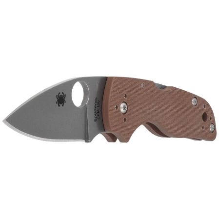Spyderco Lil' Native Back Lock Sprint Run Knife Brown G-10, Stonewashed CPM 15V by Eric Glesser (C230MBGPBN15V)