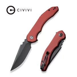 Civivi Bluetick Knife Burgundy G10, Black Stonewashed 14C28N by Bryan Montalvo (C23050-2)