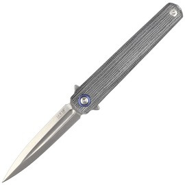 MKM Flame Light Dagger Black Micarta, Stonewashed M390 by Michael Zieba (MK FL02L-BC)