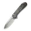 Civivi Button Lock Elementum II Knife Shredded Carbon Fiber/Golden Shred, Damascus (C18062P-10)