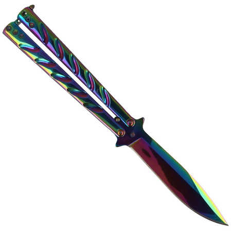 Nóż motylek Martinez Albainox Balisong, Rainbow Finish (02103)