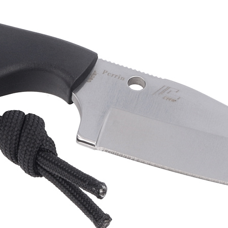 Spyderco Subway Bowie Black FRN, Satin Plain LC200N by Fred Perrin Knife (FB48PBK)