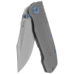 Reate District 9 V2 Knife Dark Bead Blast Titanium, Blue HD, Satin 154CM (9D-V2 TDBB SAT)