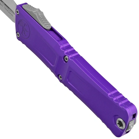 Microtech Combat Troodon Gen III D/E OTF Knife Purple Aluminum, Stonewashed M390MK by Tony Marfione (1142-10PU)