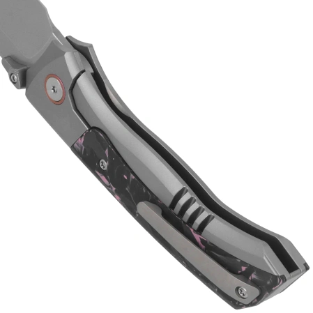 Nóż składany Remette RT-Steed Gray Titanium/Black-Pink Carbon Fiber, Pearlescent M390 (RTWS-TP)