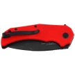 Kubey Bravo One Drop Point Knife Red G10, Blackwashed AUS-10 by Mikkel Willumsen (KU319E)