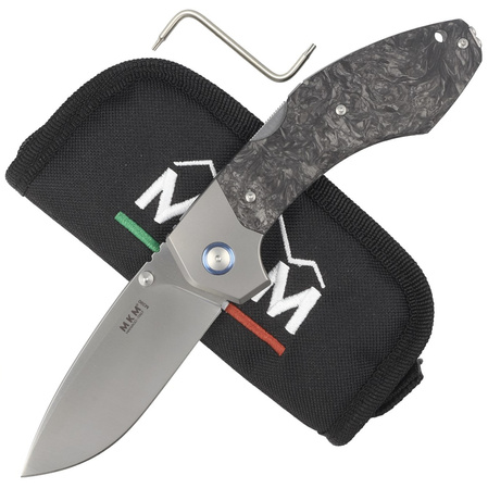 MKM Hero Knife Marbled Carbon Fiber, Satin M390 by Tommaso Rumici (MK HR-CFT)