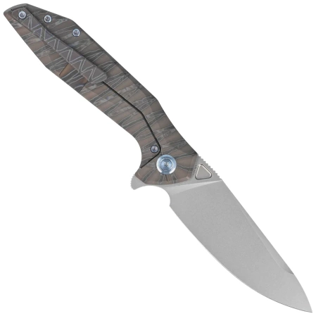 Nóż składany Kubey Nova Frame Lock Flamed Titanium, Beadblasted 14C28N (KB235G)