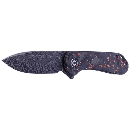 Nóż CIVIVI Elementum Flipper Shredded Carbon Fiber / Copper Shred, Black Damascus (C907C-DS3)