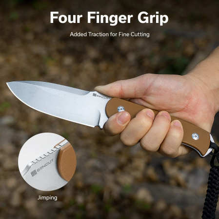 Sencut Toxodon Knife Brown G10, Stonewashed 9Cr18MoV (S24036-3)